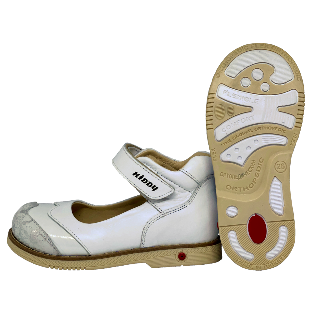 Orthopedic Kids Shoes White-Silver Arch and Ankle Support Baby Plus Australia