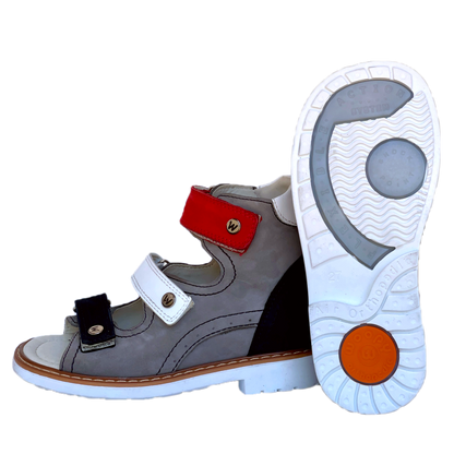 European Leather Orthopaedic Sandals Woopy SS12579-296 Grey Boy