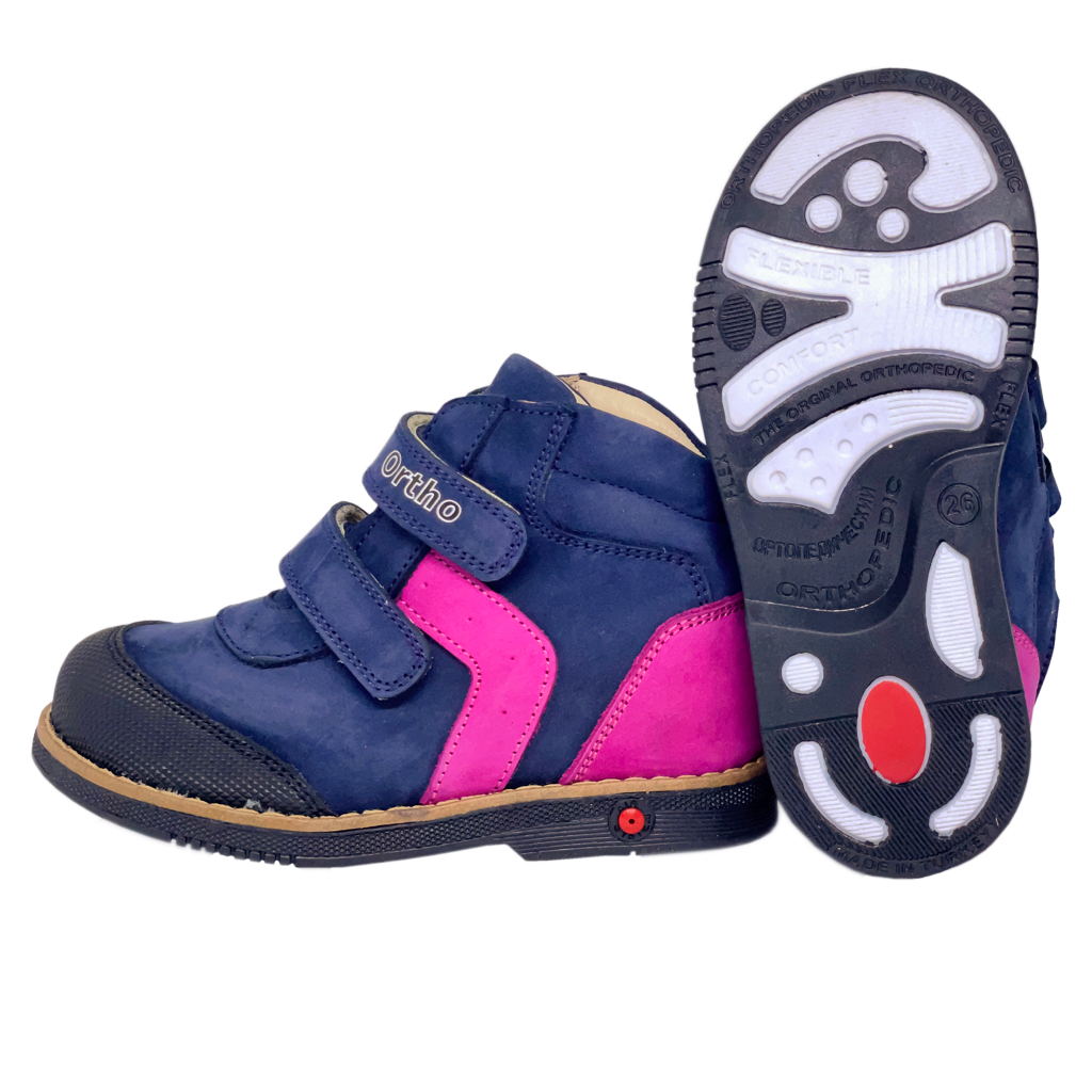 Photo of kids orthopedic boots with arch and ankle support. Made by Ortho Shoes Australia