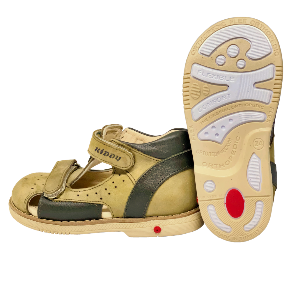 Orthopedic Kids Closed Sandals Grey Black Boy | Arch and Ankle Support | Ortho Shoes Australia