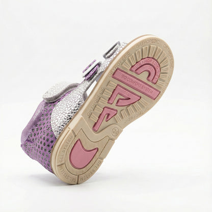 Children’s orthopedic shoe sole with arch and ankle support, Thomas heel, gel cushioning, and bio comfort system.