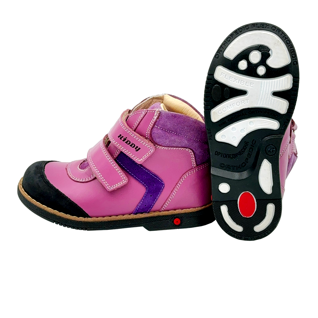 Purple Orthopedic Boots for Girls with Arch and Ankle Support, featuring Thomas Heels, from Ortho Shoes Australia