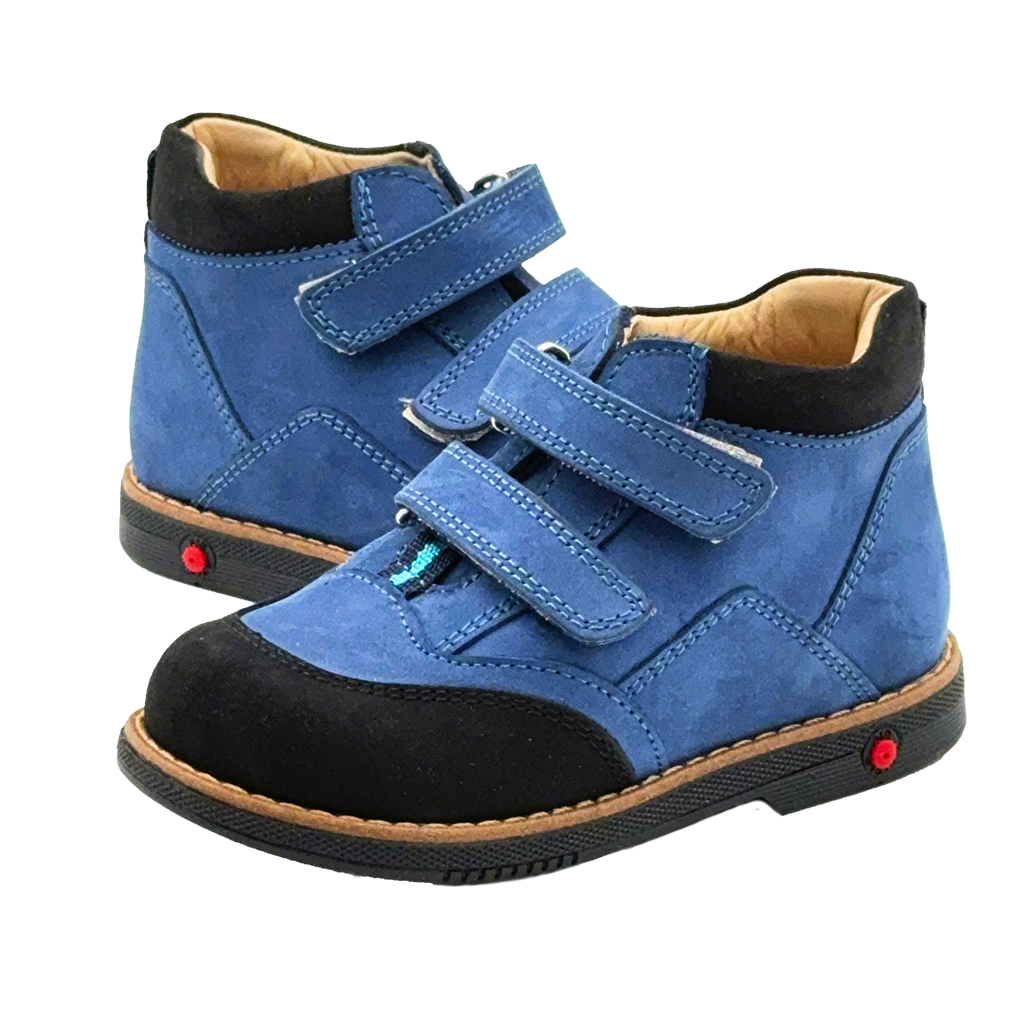 Orthopedic Kids Boots Blue-Black Boy | Arch and Ankle Support, fancy view, Ortho Shoes Australia