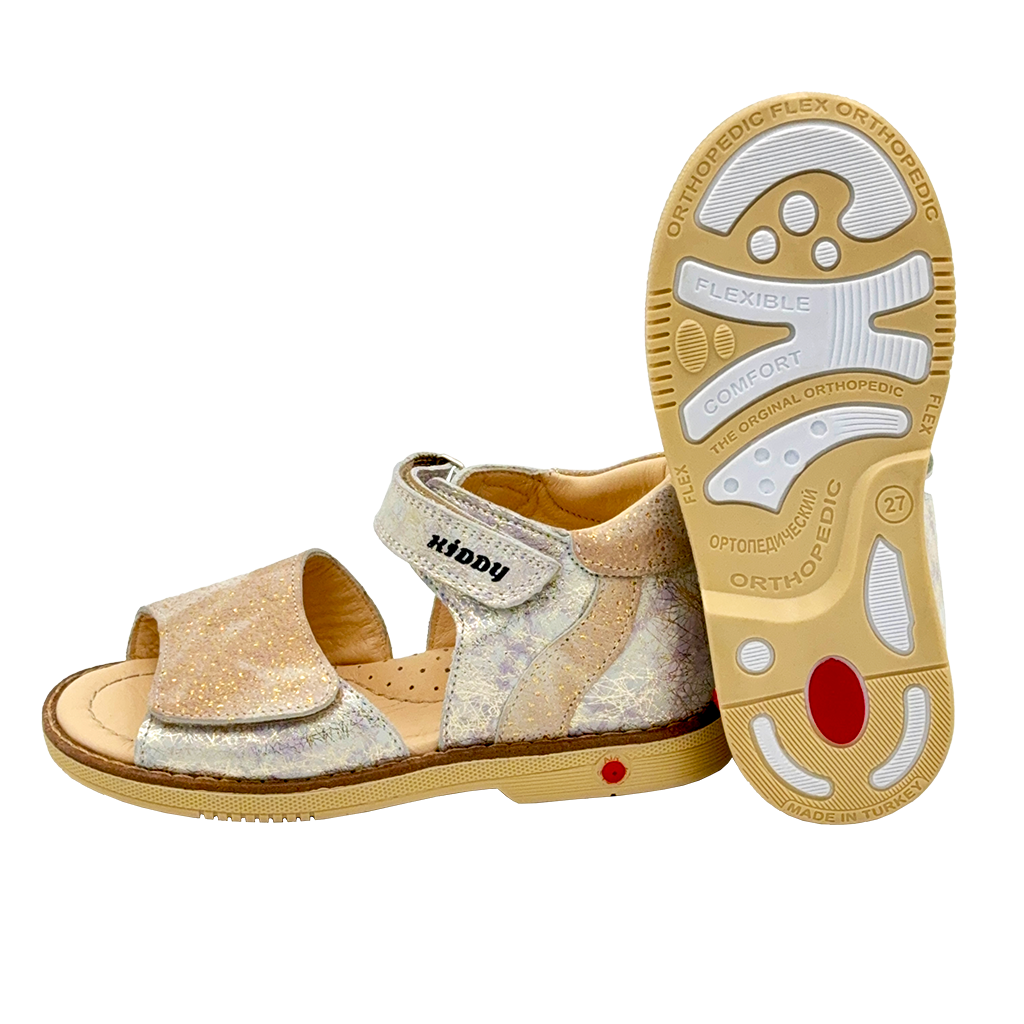 Silver-Gold Orthopaedic Sandals for Kids | Arch and Ankle Support Australia