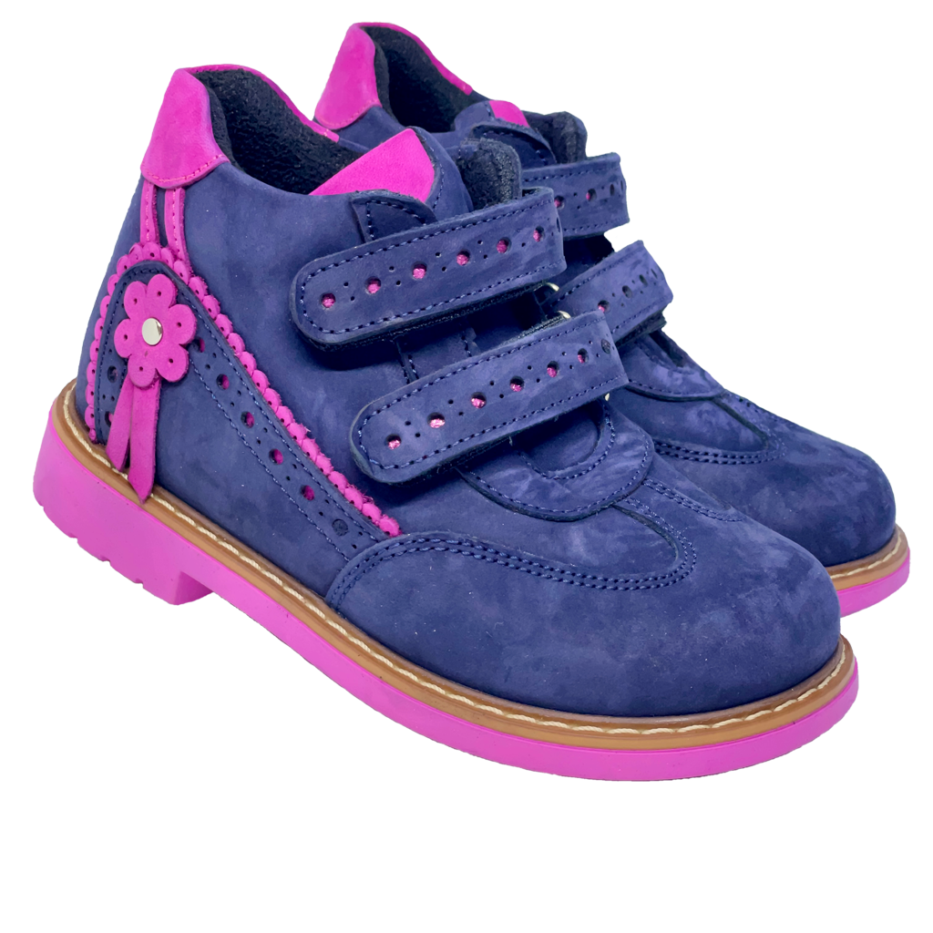 Orthopedic Boots Woopy Navy-Pink with Arch and Ankle Support