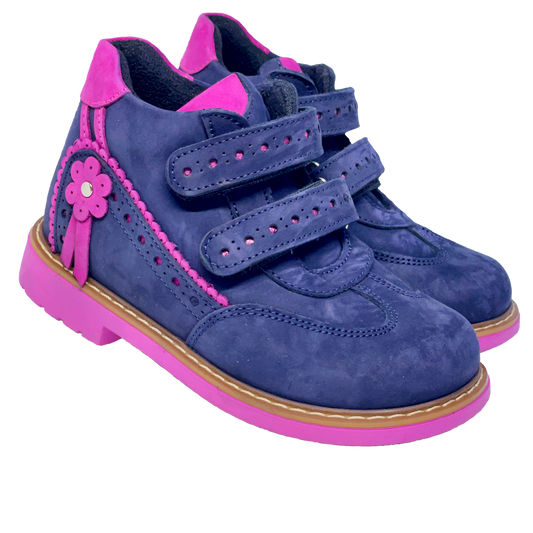Orthopedic Boots Woopy Navy-Pink with Arch and Ankle Support