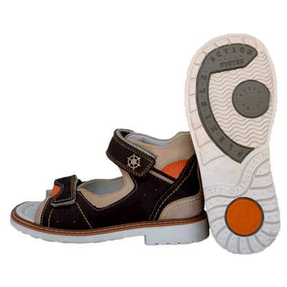 Orthopedic Sandals Woopy Brown Boy Arch and Ankle Support Baby Plus Australia