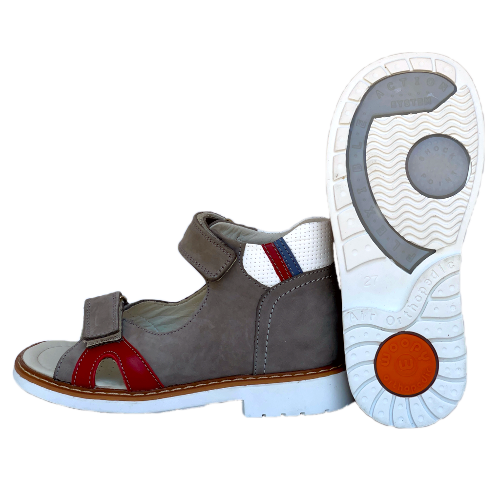 European Leather Orthopaedic Sandals Woopy AW14576-WY Grey Boy