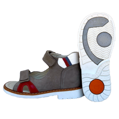 European Leather Orthopaedic Sandals Woopy AW14576-WY Grey Boy