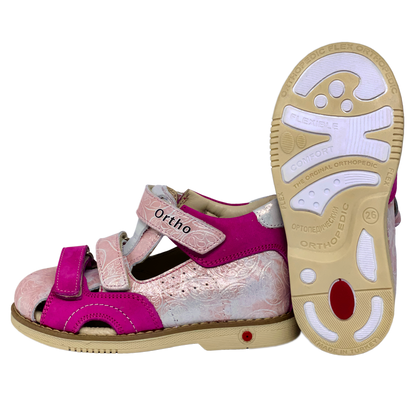 Photo of kids orthopedic sandals with arch and ankle support. Made by Ortho Shoes Australia